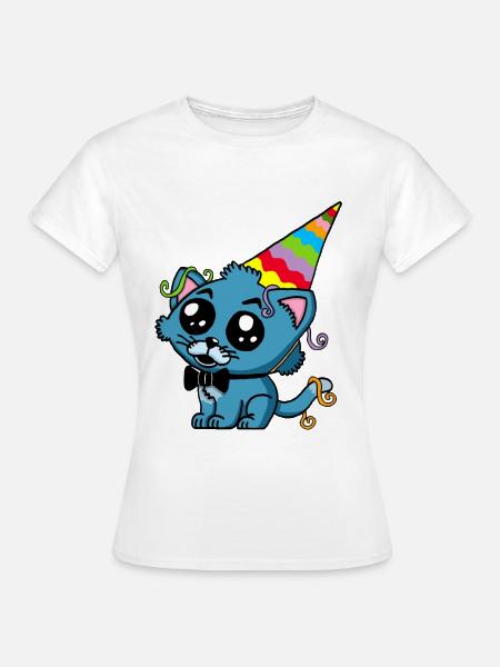 Kätzchen auf der Party - Frauen T-Shirt - Weiß