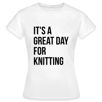 Tricote, tricot, tricot. - T-shirt Femme - blanc - Devant - AI Model Female 172 dark (172cm)