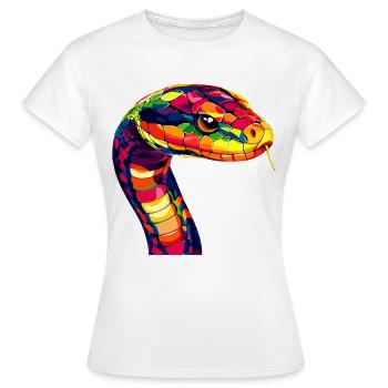 Serpent Python Cobra Mamba Serpent à sonnettes Serpent - T-shirt Femme - blanc - Devant - AI Model Female 172 dark (172cm)