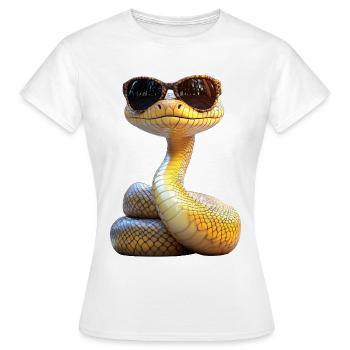 Serpent Python Cobra Mamba Serpent à sonnettes Serpent - T-shirt Femme - blanc - Devant - AI Model Female 172 dark (172cm)