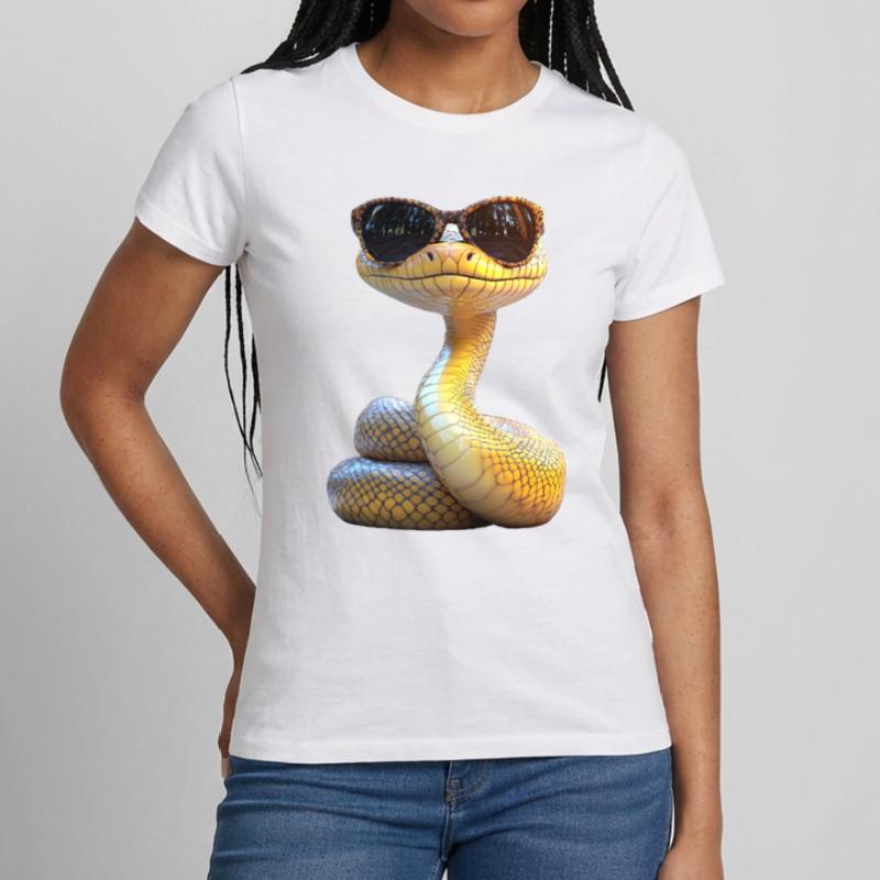 Serpent Python Cobra Mamba Serpent à sonnettes Serpent T-shirt Femme