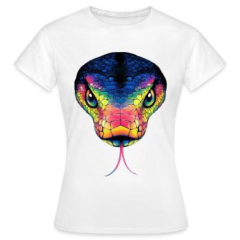 Serpent Python Cobra Mamba Serpent à sonnettes Serpent - T-shirt Femme - blanc - Devant - AI Model Female 172 dark (172cm)