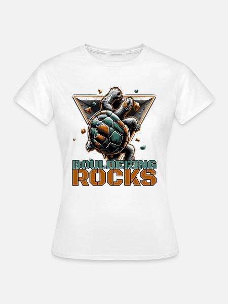 Bouldern Rocks Schildkröte Klettern Geschenk - Frauen T-Shirt - Weiß