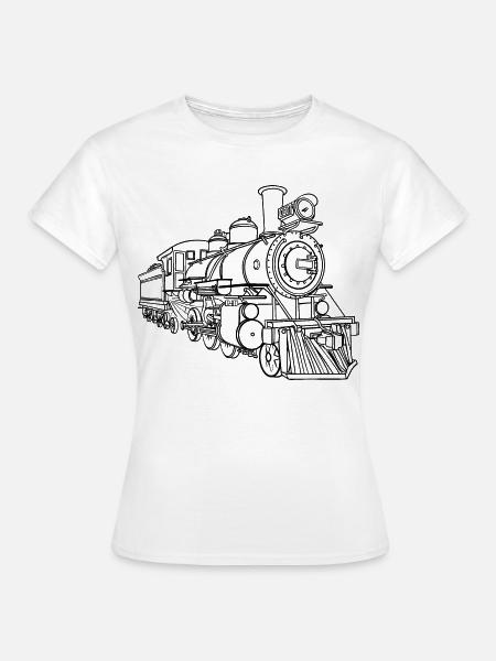 Eisenbahn Linienskizze - Frauen T-Shirt - Weiß