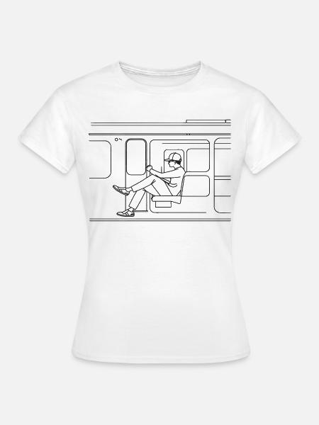 Zugliebhaber Line Art - Frauen T-Shirt - Weiß