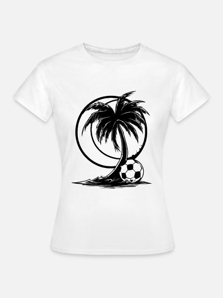 Fußball Zeichnung - Frauen T-Shirt - Weiß