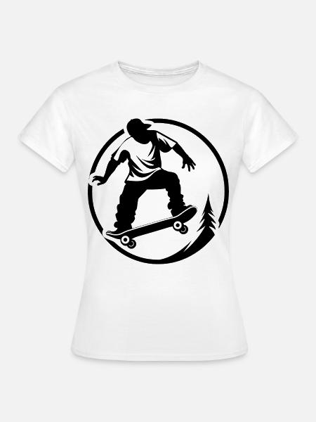 Skater Grafik - Frauen T-Shirt - Weiß