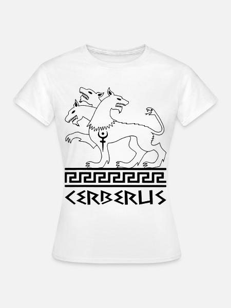 Schwarzer Cerberus Wolfshund - Frauen T-Shirt - Weiß