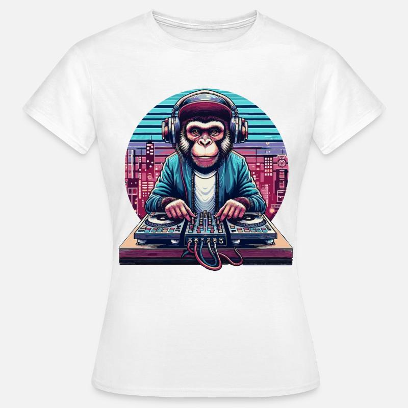 DJ Monkey Monk - Women's T-Shirt - white