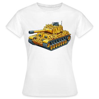 Pommes Panzer | Fries Tank - Frauen T-Shirt - Weiß - Vorne - AI Model Female 172 dark (172cm)