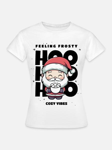 Weihnachten Pullover - Weihnachtsmann, Geschenk - Frauen T-Shirt - Weiß