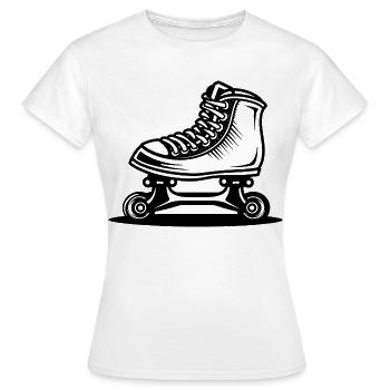 Roller Skates Drawing - Women's T-Shirt - white - Front - AI Model Female 172 dark (172cm)