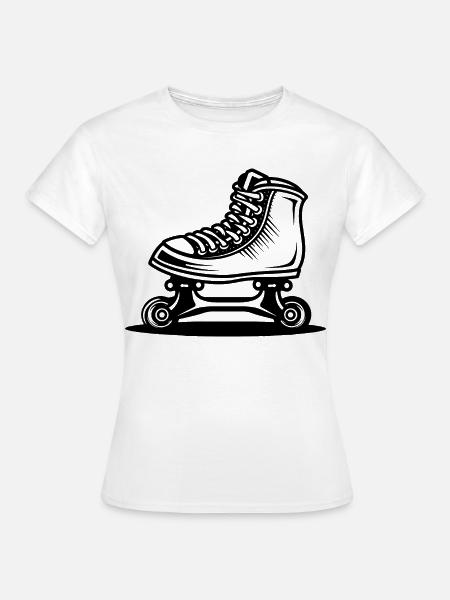Roller Skates Zeichnung - Frauen T-Shirt - Weiß