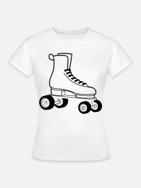 Rollerskates Line Art - Frauen T-Shirt - Weiß