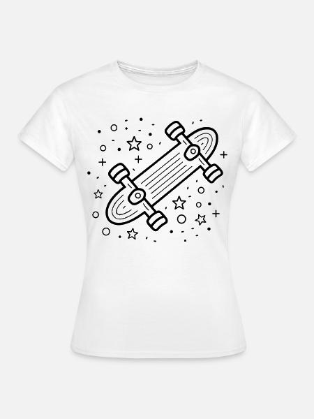 Cartoon Skateboarding - Frauen T-Shirt - Weiß