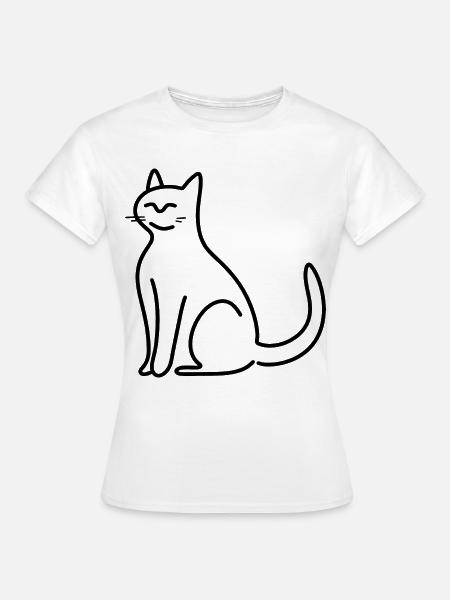 Katze - Frauen T-Shirt - Weiß