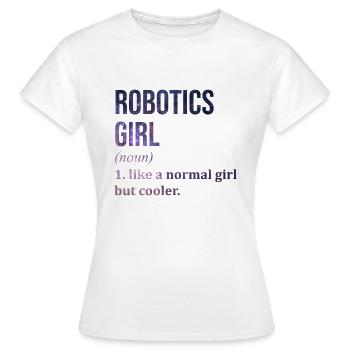 Robotics Robotics Robotics - Women's T-Shirt - white - Front - AI Model Female 172 dark (172cm)
