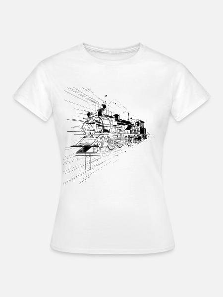 Lokomotive Grafik - Frauen T-Shirt - Weiß