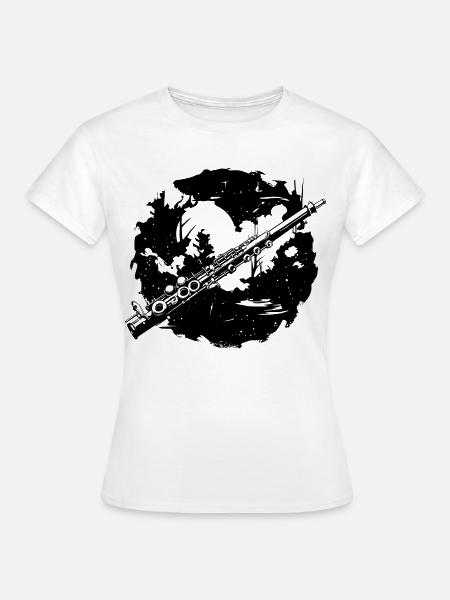 Flöte Skizze - Frauen T-Shirt - Weiß