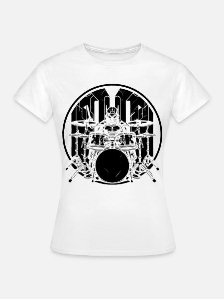 Schlagzeuger Grafik - Frauen T-Shirt - Weiß