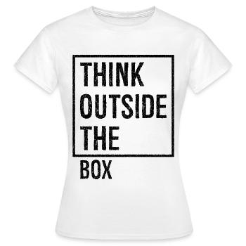 think outside the box - T-shirt Femme - blanc - Devant - AI Model Female 172 dark (172cm)