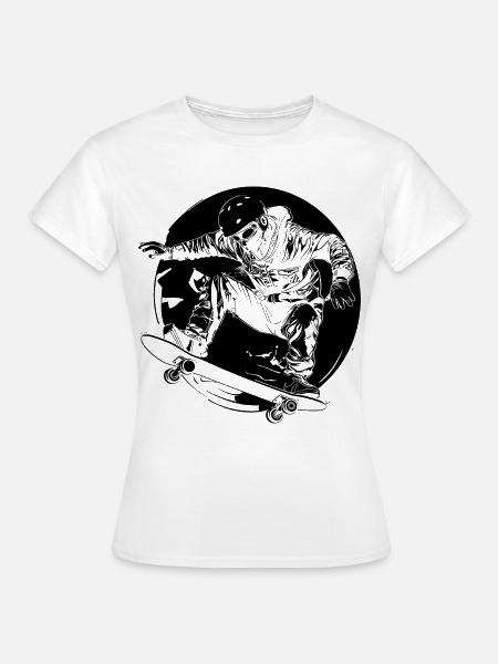 Skateboarder Comic-Stil - Frauen T-Shirt - Weiß