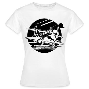 Dessin de l’avion de l’hélice - T-shirt Femme - blanc - Devant - AI Model Female 172 dark (172cm)