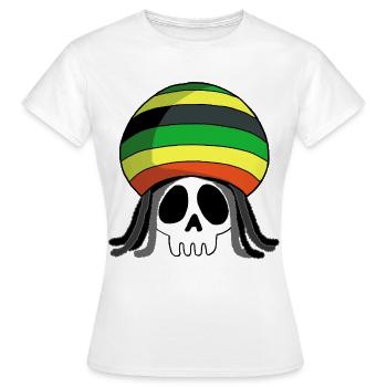 Totenkopf-Reggae-Musik - Frauen T-Shirt - Weiß - Vorne - AI Model Female 172 dark (172cm)