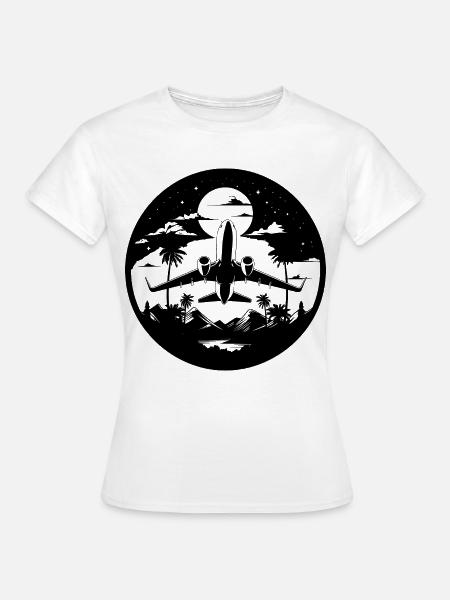 Flugzeug Grafik - Frauen T-Shirt - Weiß
