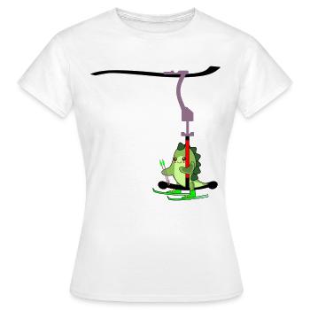 REMONTÉE MÉCANIQUE ENFANTS SKI DINOSAURE - T-shirt Femme - blanc - Devant - AI Model Female 172 dark (172cm)