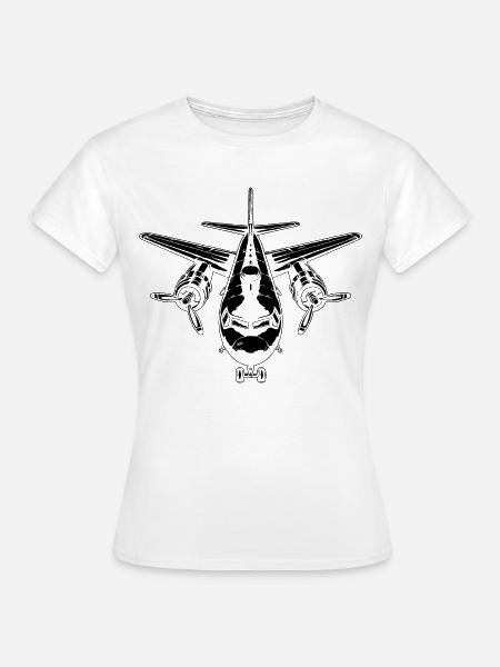 Flugzeug Zeichnung - Frauen T-Shirt - Weiß