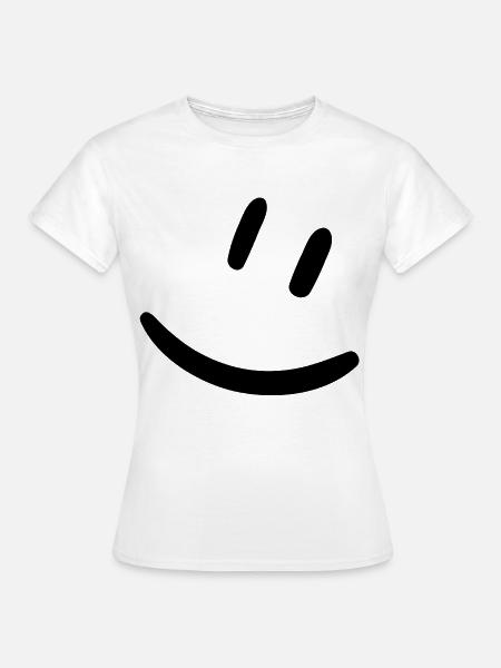 Smily schwarz - Frauen T-Shirt - Weiß