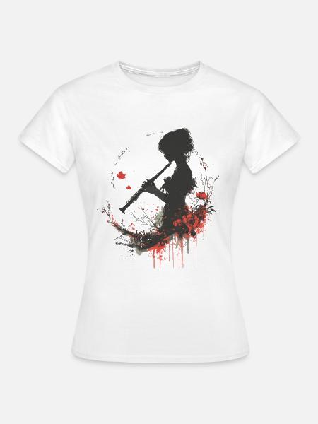 Flötenmädchen - Frauen T-Shirt - Weiß