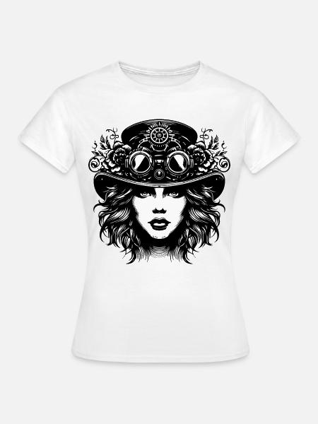 Maske mit Goggles und Krone - Frauen T-Shirt - Weiß