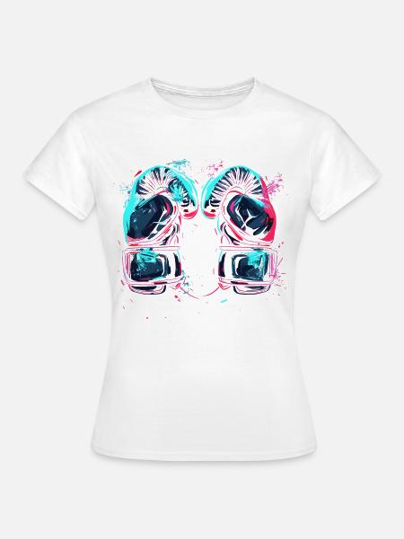 Kickboxhandschuhe Steampunk Look - Frauen T-Shirt - Weiß