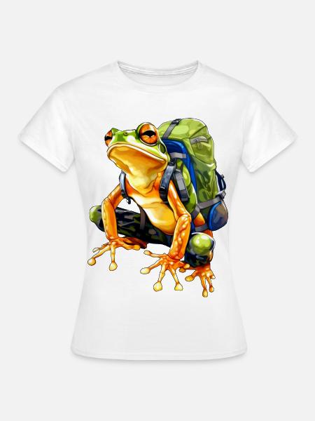Frosch Bergsteiger / Wandern Frösche - Frauen T-Shirt - Weiß