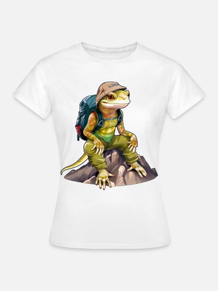 Eidechse Bergsteiger / Wandern Eidechsen - Frauen T-Shirt - Weiß