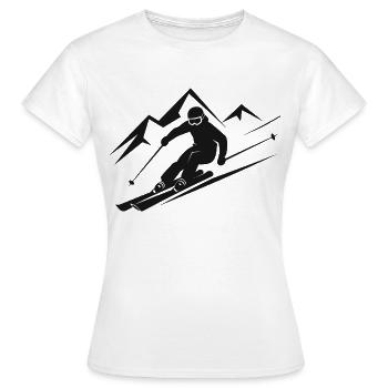 Skieurs Ski Hiver Vacances d’hiver Sports d’hiver - T-shirt Femme - blanc - Devant - AI Model Female 172 dark (172cm)