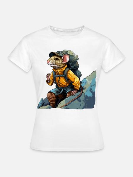 Ratten Bergsteiger / Wandern Ratte - Frauen T-Shirt - Weiß