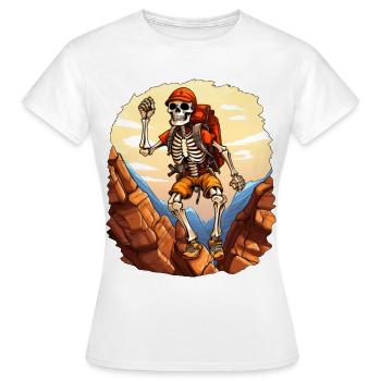 Skelett Wandern / Bergsteiger Skelette - Frauen T-Shirt - Weiß - Vorne - AI Model Female 172 dark (172cm)
