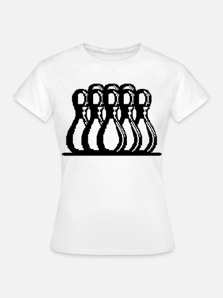 Bowling Pixel Kunst - Frauen T-Shirt - Weiß