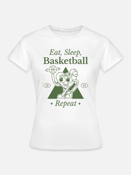 Humorvolles Basketball-Herz-Design - Frauen T-Shirt - Weiß