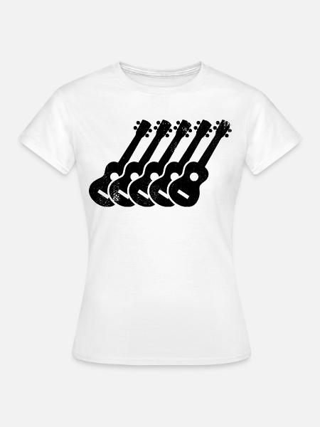 Ukulele Zeichnung - Frauen T-Shirt - Weiß