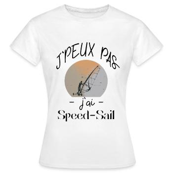 j'peux pas j'ai speed sail - T-shirt Femme - blanc - Devant - AI Model Female 172 dark (172cm)