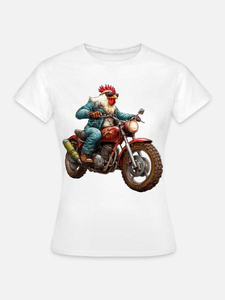 Hühner Motorrad - Frauen T-Shirt - Weiß