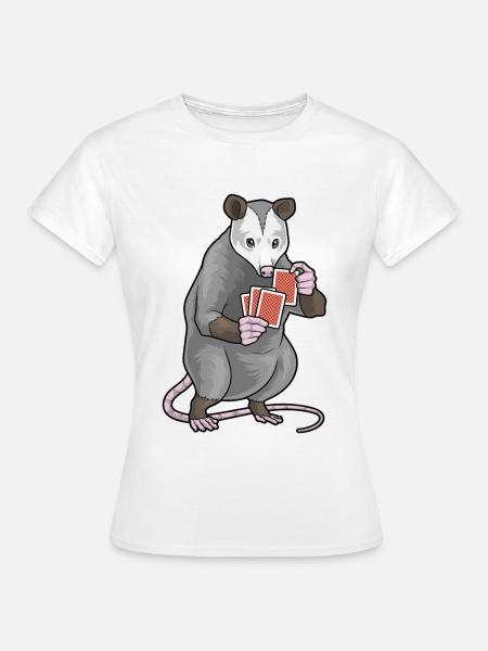 Beutelratte Poker Pokerkarten - Frauen T-Shirt - Weiß