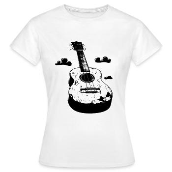 Ukulélé Style BD - T-shirt Femme - blanc - Devant - AI Model Female 172 dark (172cm)