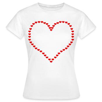 10000 petits coeurs - Grand coeur - Je t’aime - T-shirt Femme - blanc - Devant - AI Model Female 172 dark (172cm)