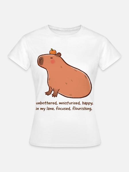 Entspanntes Capybara – Flourishing Mood - Frauen T-Shirt - Weiß
