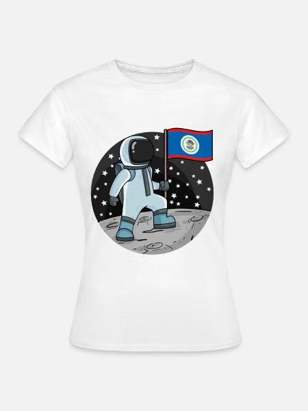 Astronaut Fahne Belize - Frauen T-Shirt - Weiß